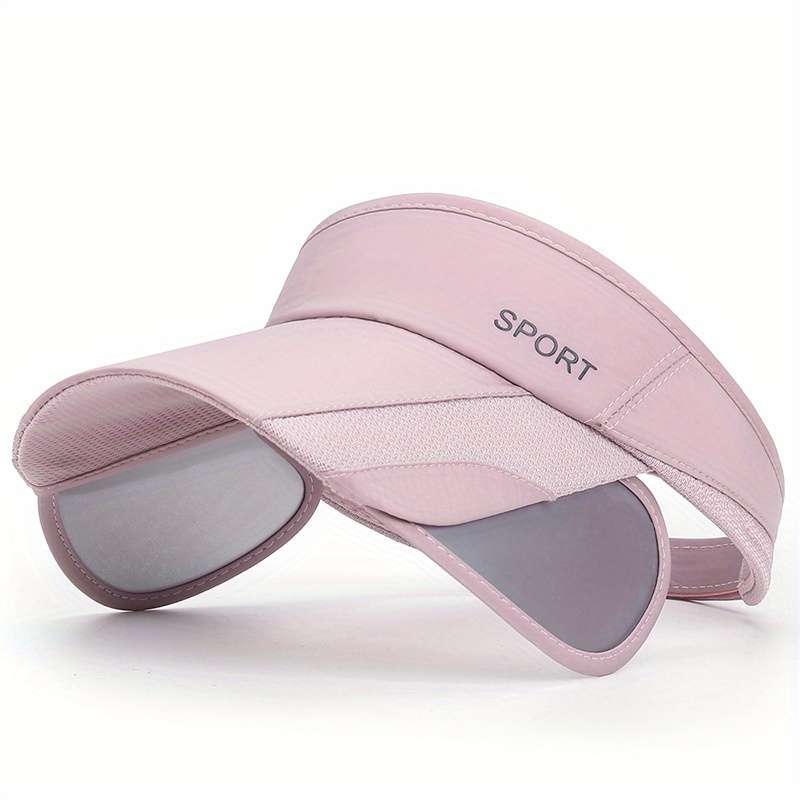 1pc Summer Outdoor Sports Sun Protection Visor Hat Adjustable Breathable Polyester Empty Top Cap
