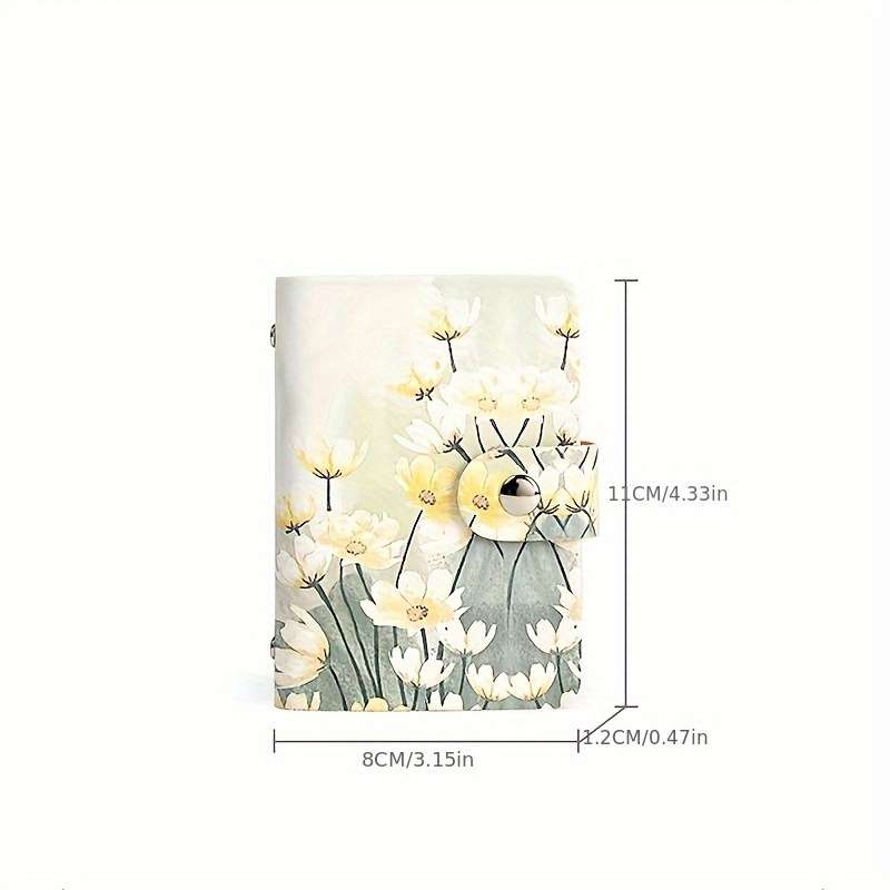 Elegant Floral Pattern Synthetic Faux Leather Card Holder