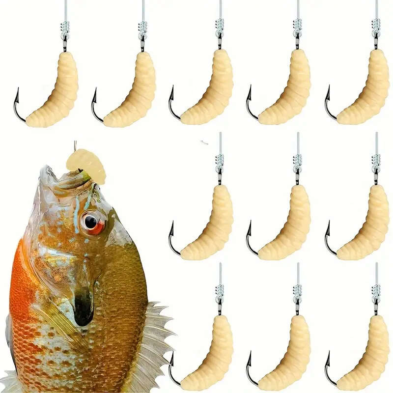 12 Piece Premium Rubber Worm Bait Set