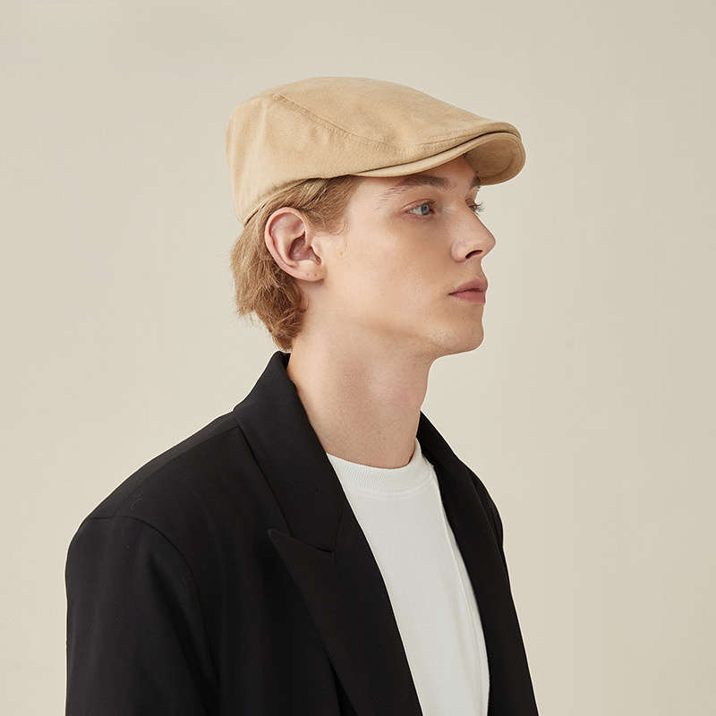 Men'S Retro Beret Cap Reversible Vintage Newsboy Hat Spring Autumn Fashion Accessory Gray