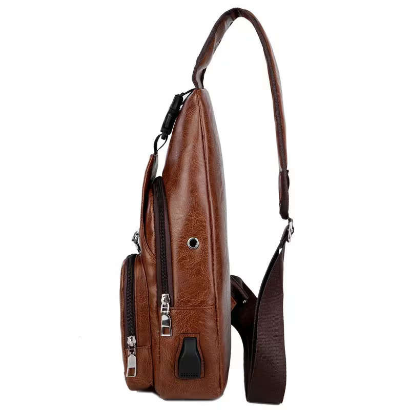 Men's Large Capacity Retro Crossbody Chest Bag