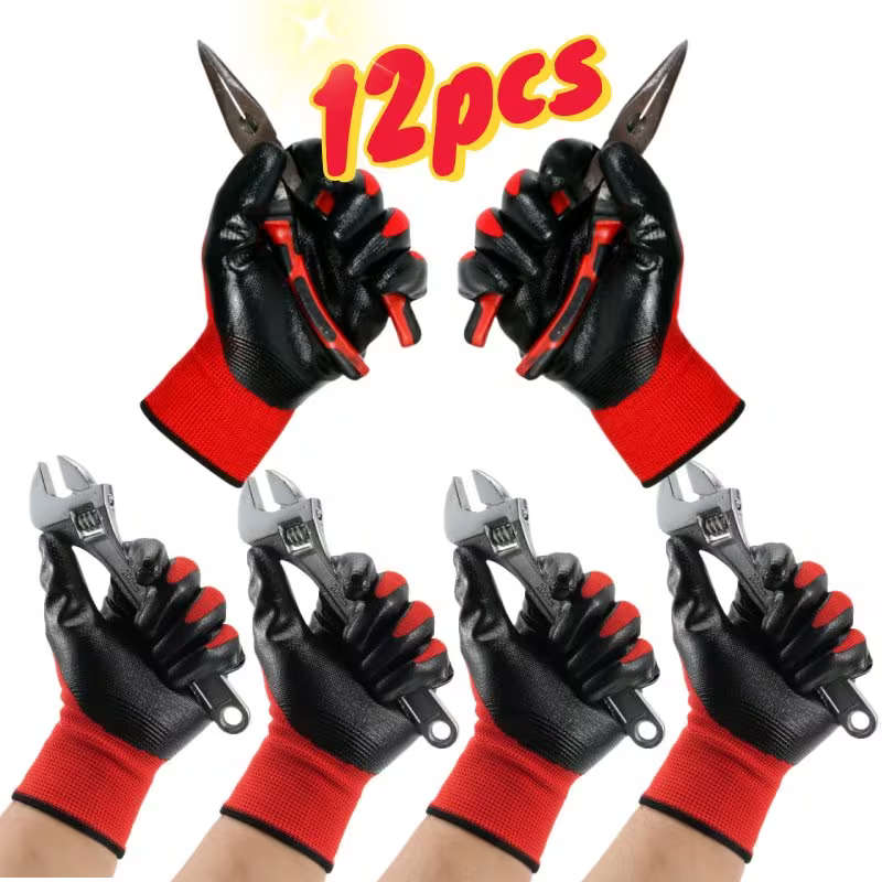 6 Pairs of Work Gloves