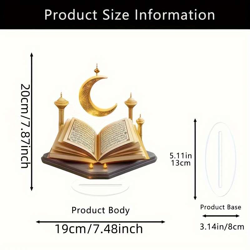 1pc 2D Flat Elegant  Acrylic Crescent Moon Tabletop Decoration Boho Style Golden