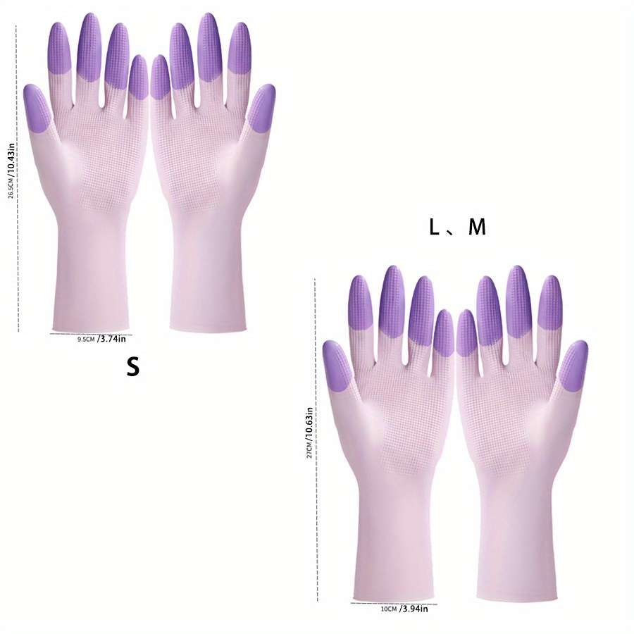 1 Pair Green Size M Household Cleaning Gloves