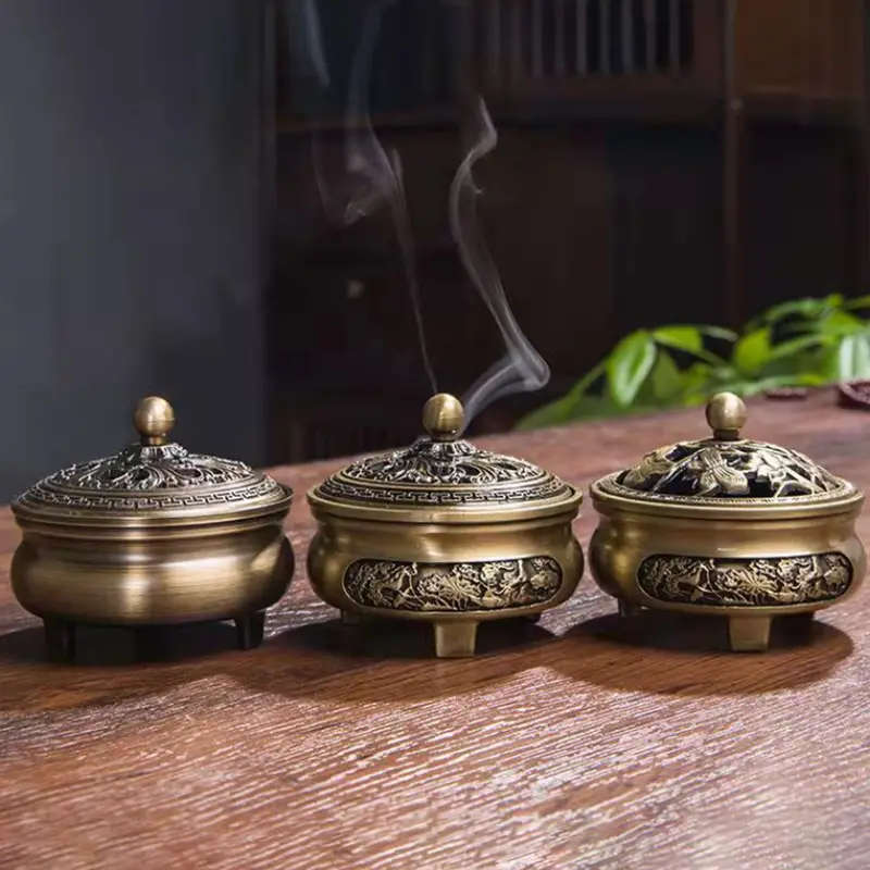 1 Piece Of Antique Style Pure Copper Incense Burner