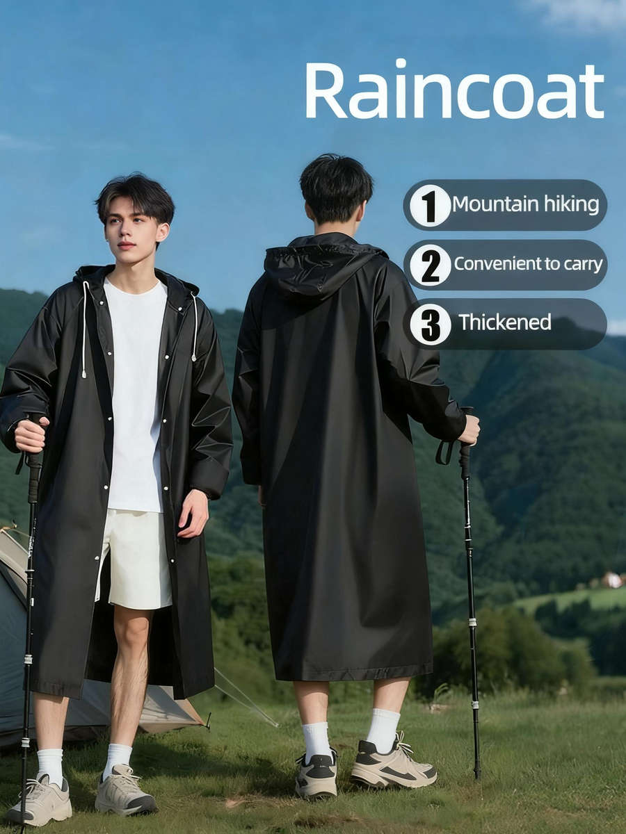 Raincoat Black Size Asian Xl