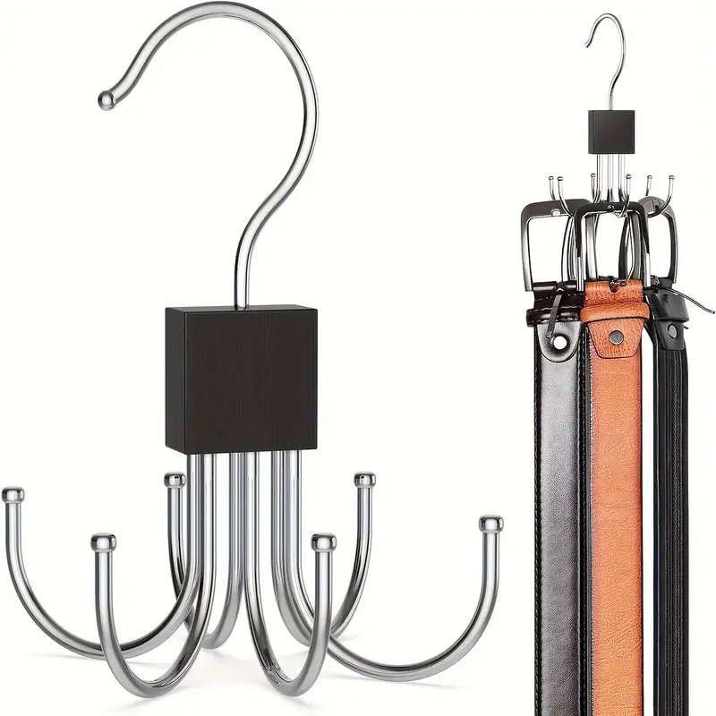 6-Claw Rotating Wall Hook Metal Multi-Functional Coat Hat Scarf Bag Storage Organizer Polished