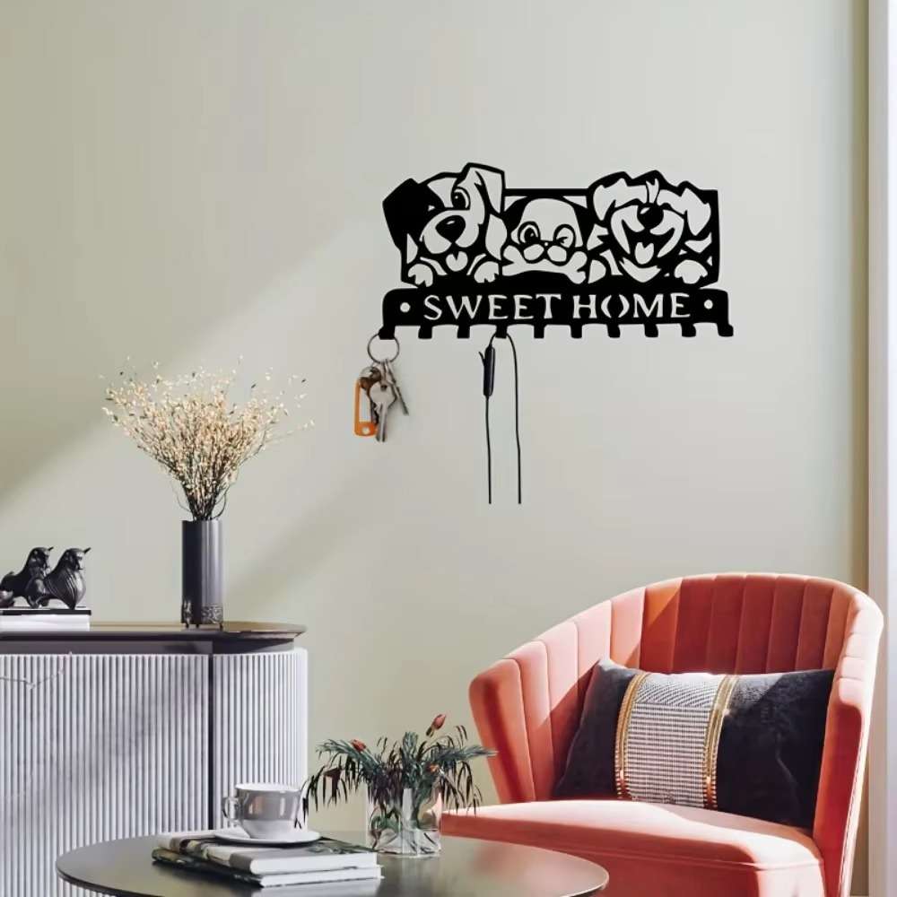 [Charming Appeal] CIFbuy Dog-Shaped Wall Key Holder Adorable Cartoon Puppy Design with "SWEET HOME