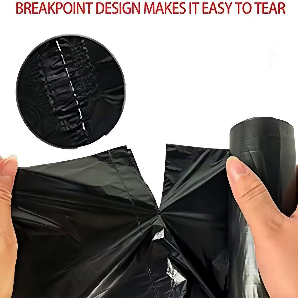 5 Rolls Of 200 Thick Black Handheld Garbage Bags