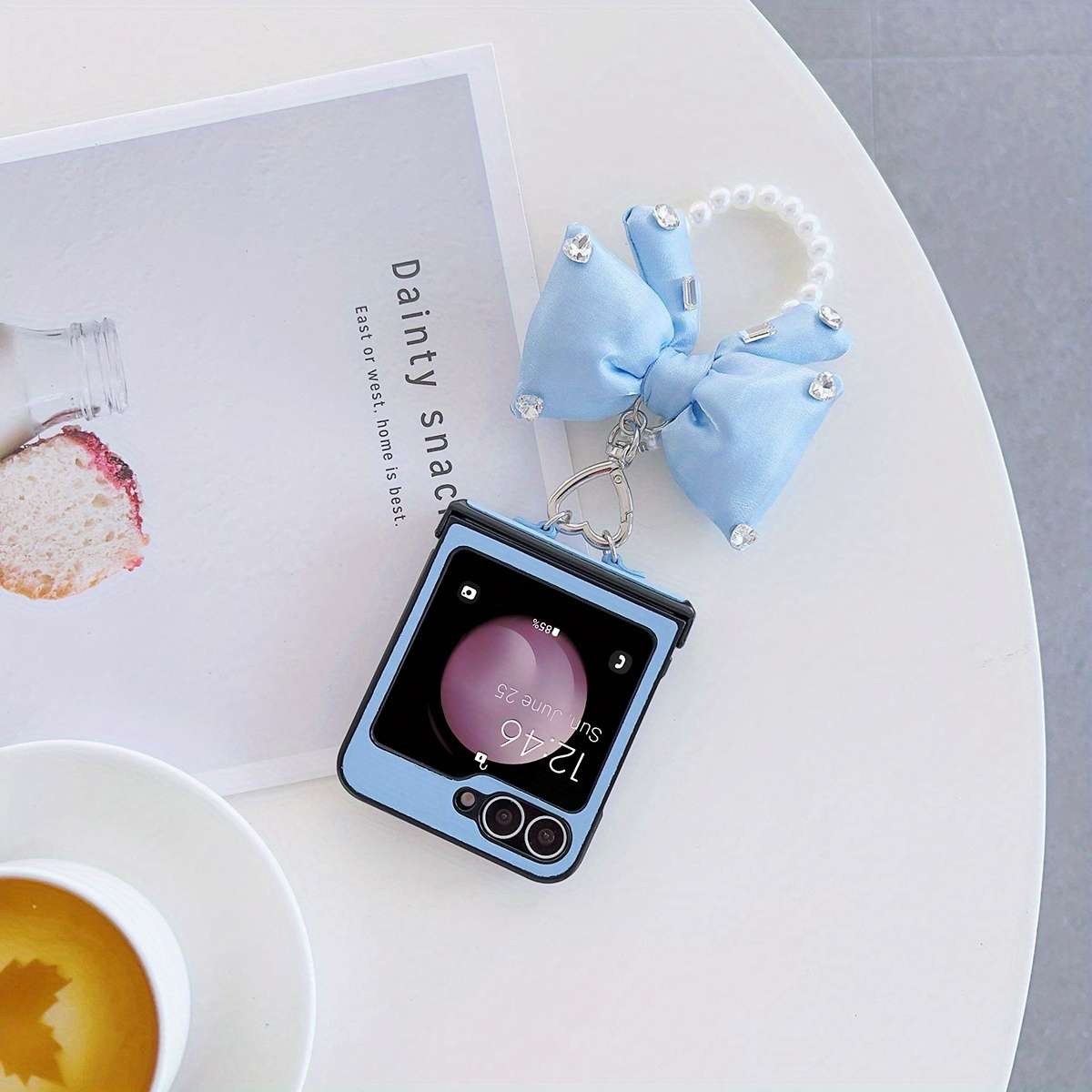 1pc Light Purple For Samsung Galaxy Z Flip 6 Phone Cases