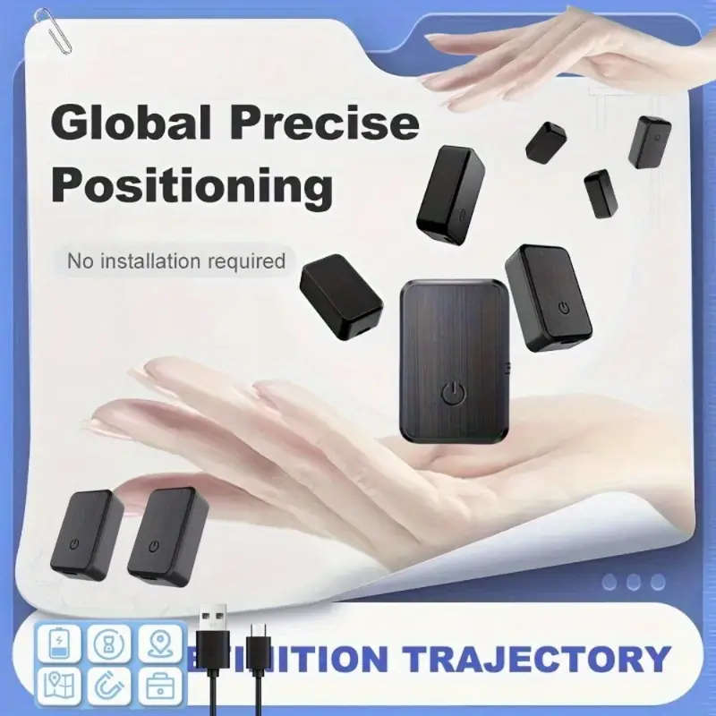 1pc Accessory Portable Real-Time Vehicle Tracking System USB Charging 6V Operating Voltage ABS