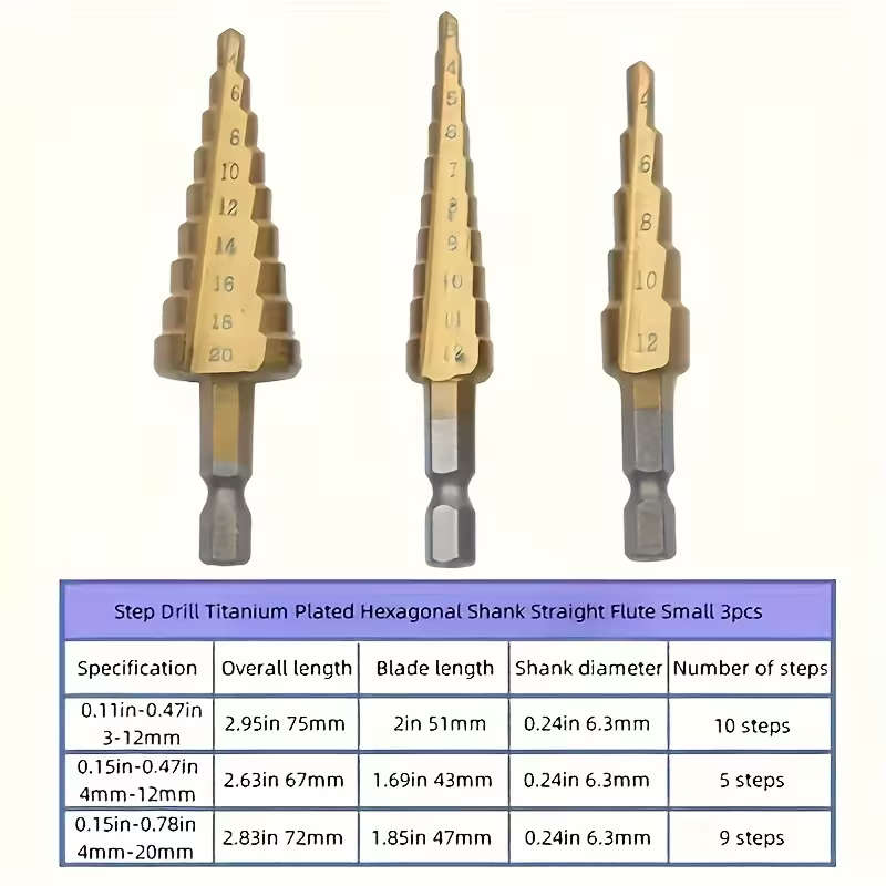 6-Piece Step Drill Bit Set