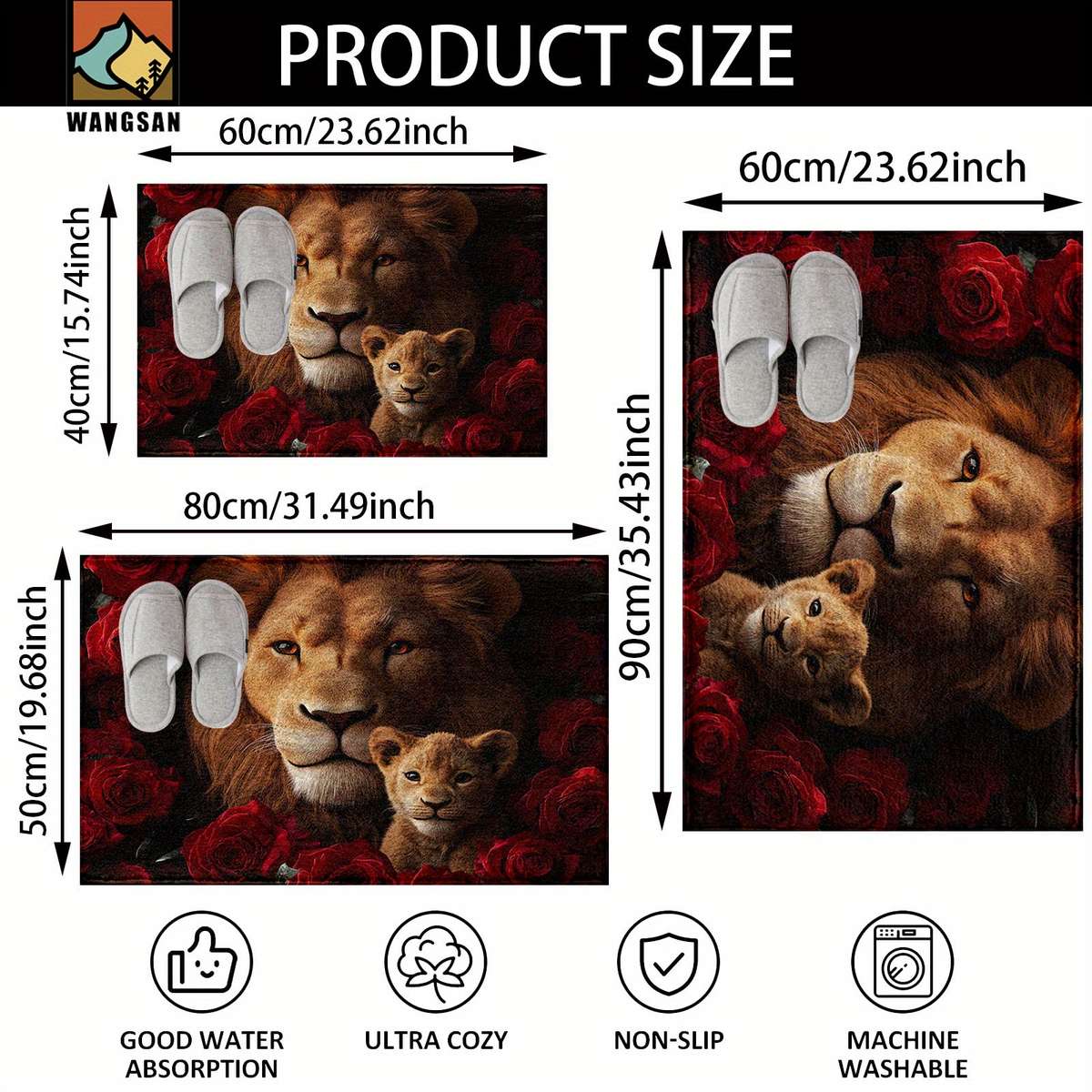 1Pc 80x50cm 31.5x19.7inch Floor Mat