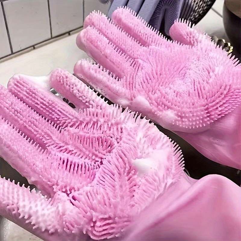 1 Pair Gray Household Cleaning Gloves