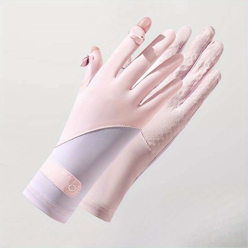 1 Pair Grey White Breathable Non Slip Gloves