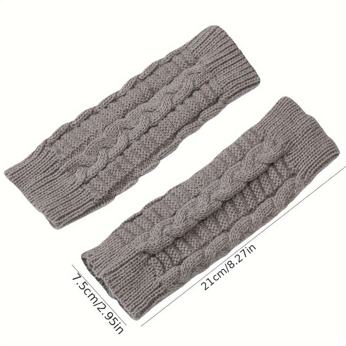 1 Pair Light Grey Warm Gloves