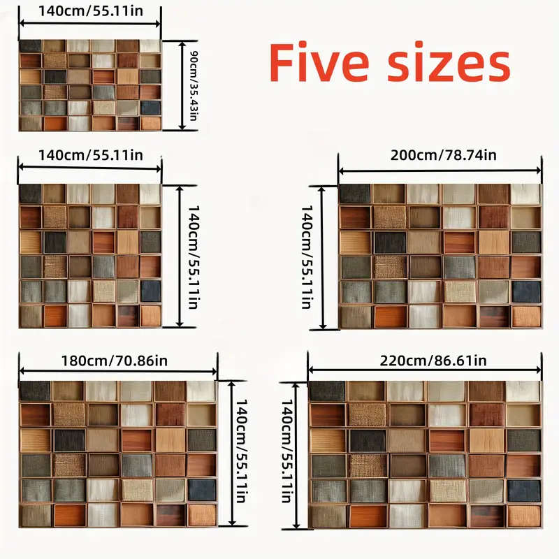 1 Piece Of High Quality Irregular Geometric Wood Grain And Pattern Tablecloth 140*140cm