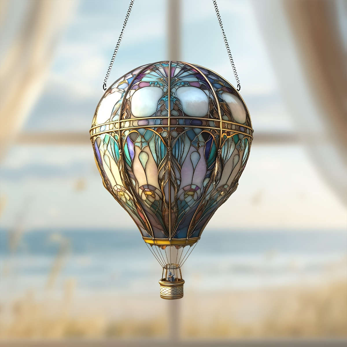 2D Flat plane hot air balloon sunbather animal theme earth day decoration home ga