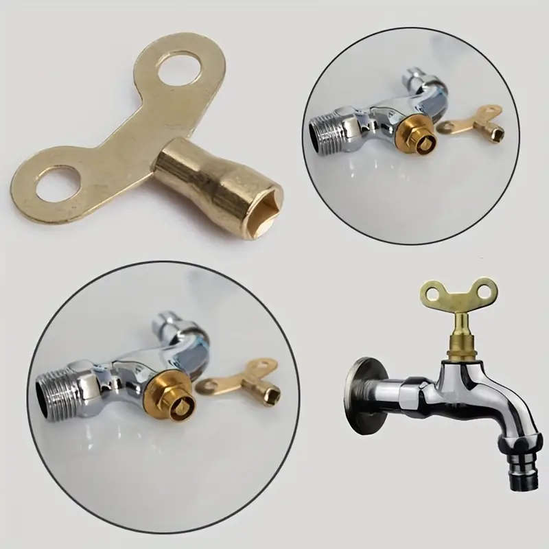 1pc Durable Metal Radiator Key Versatile Plumbing Tool for Air Valves Water Taps