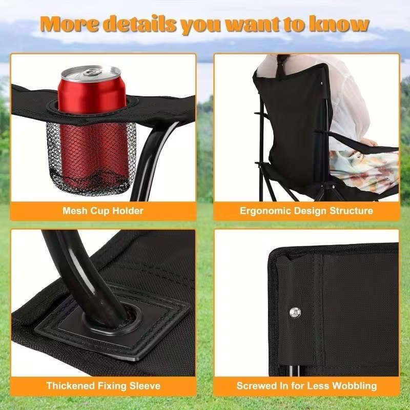 2 Heavy-Duty Folding Camping Chairs