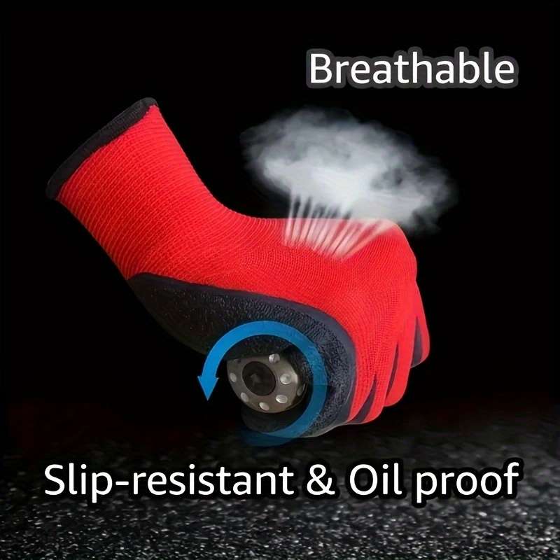 5 Pairs Red Multi Purpose Work Gloves