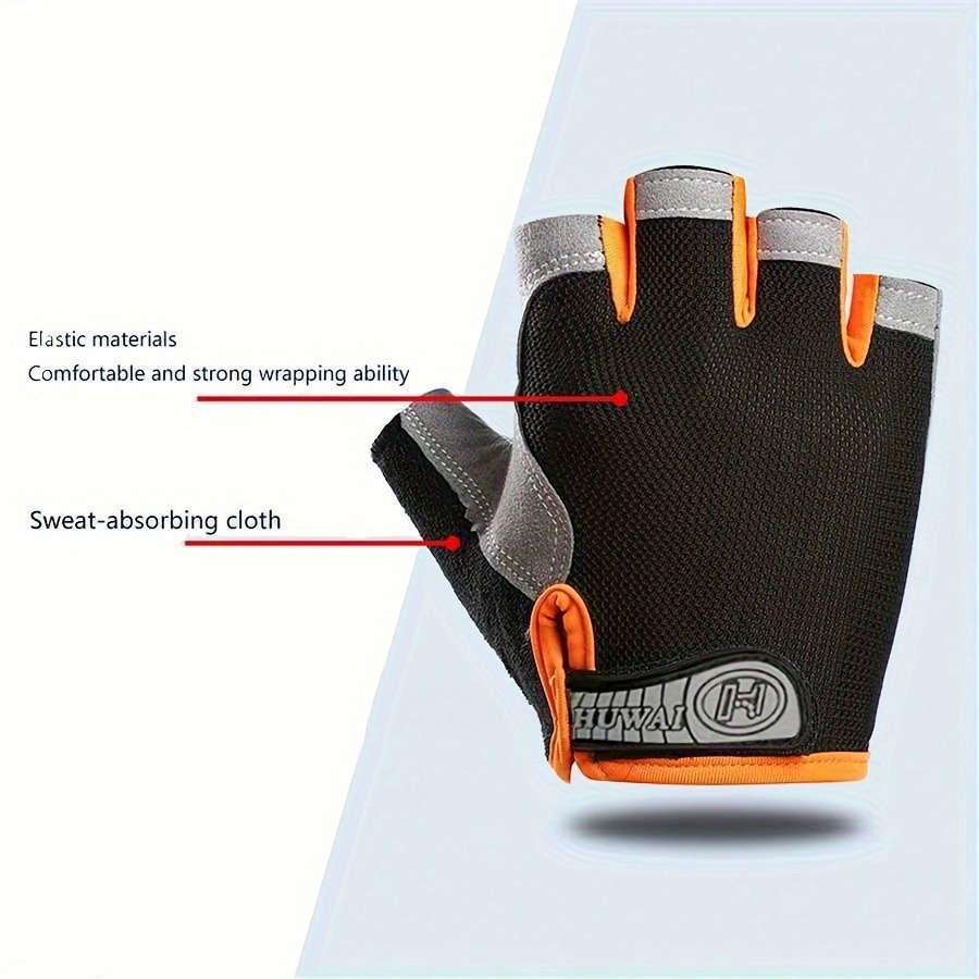 1 Pair Black Outdoor Sports Gloves