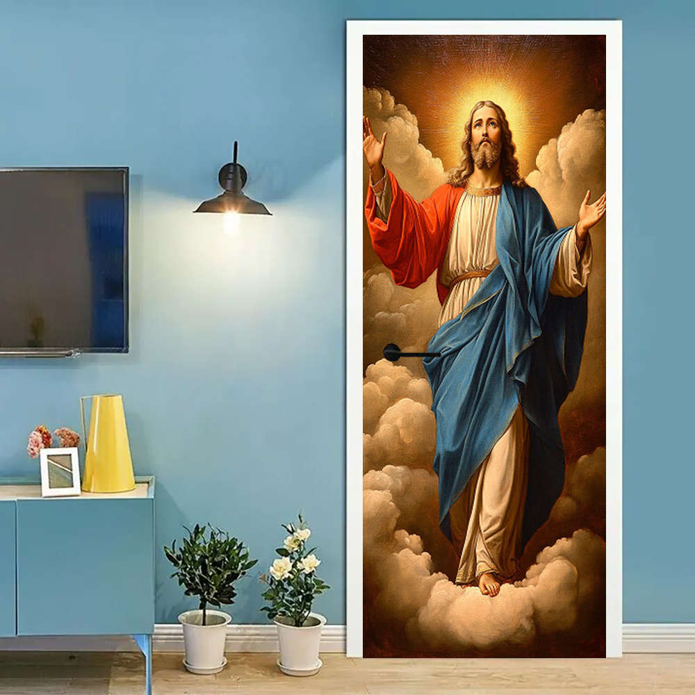 1pc 76.96x199.9cm Jesus Christian Themed Stickers