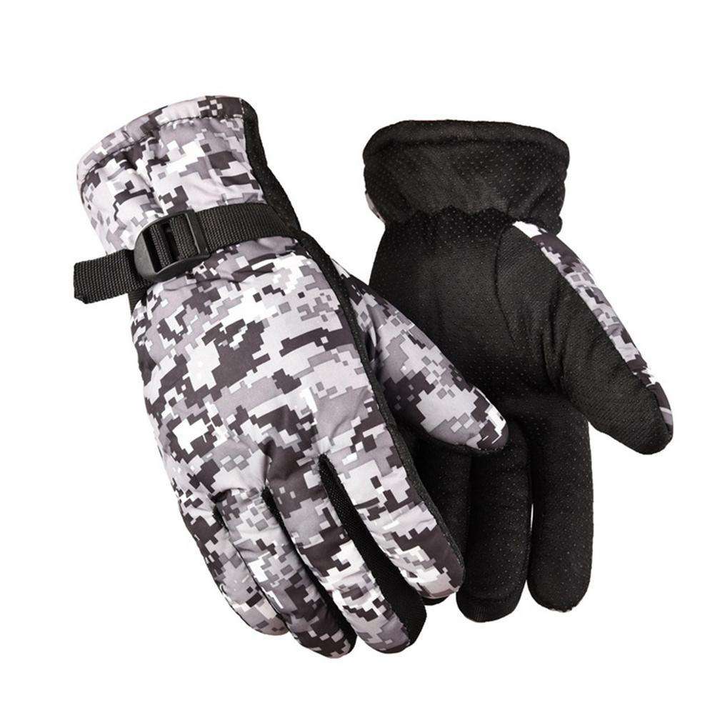 1 Pair Camouflage Grey Warm Gloves