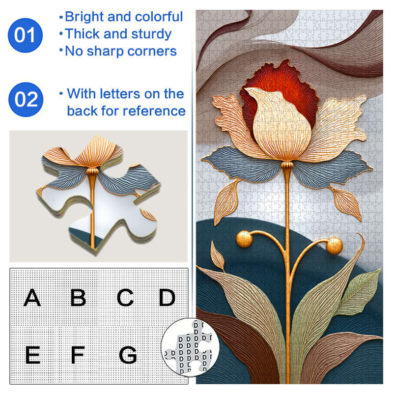 1000pcs Floral Jigsaw Puzzle for Adults 80.01cm x 39.88cm Scratch Water Resistant