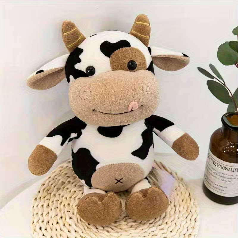 Cute Mixed Color Plush Cow Doll
