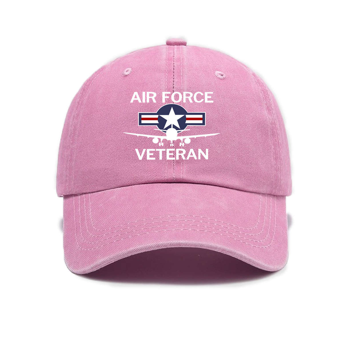 Minimalist Adjustable Baseball Cap with Air Force Veteran Embroidery Sun Protection Casual