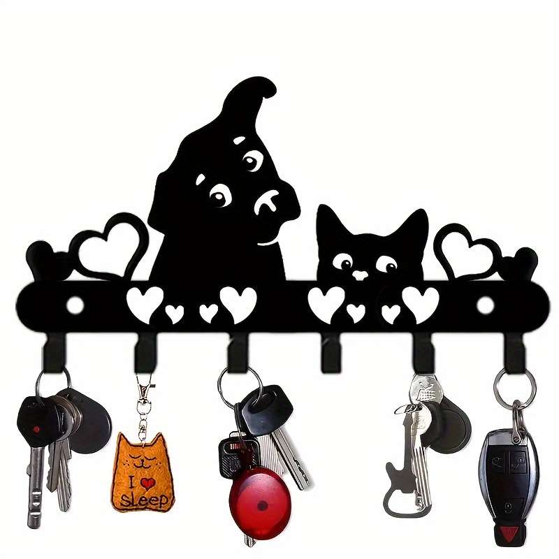 1pc Cute Animal Design Metal Clothes Hook Wall-mounted Key Hanger Suitable for Coats Hats Towel