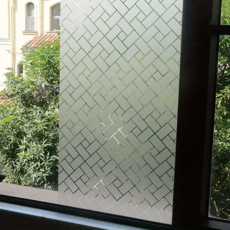 Semi-Matte Grid Window Privacy Film