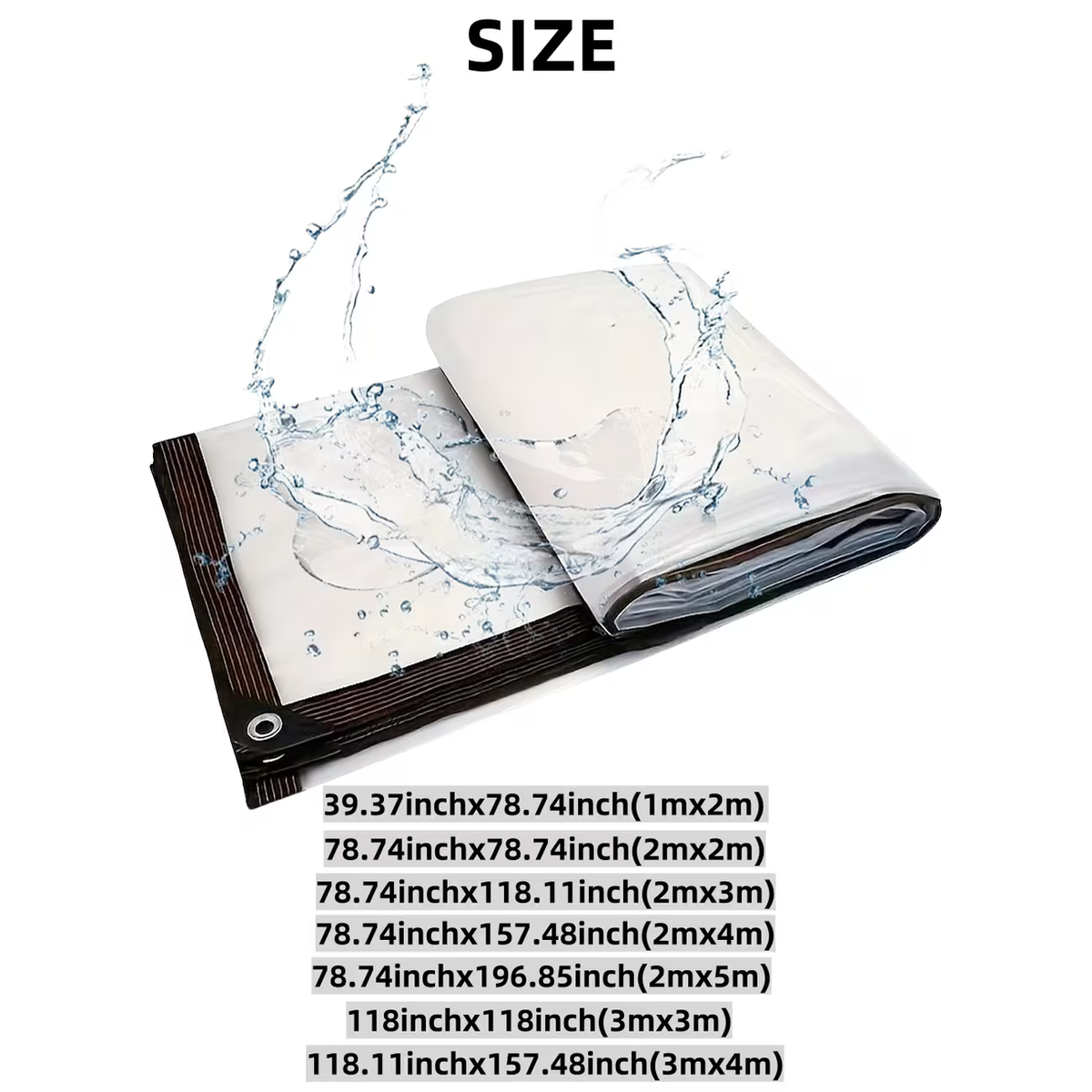 Transparent Waterproof Windproof  Snowproof Tarpaulin 2m*3m