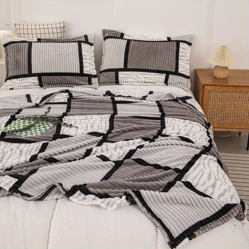 1ps Blanket Color Green Camel Grid size 78.7INx47.2IN 200CMx120CM