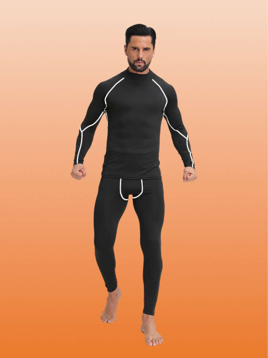 Thermal Underwear Color Black Gray Line Sizexs