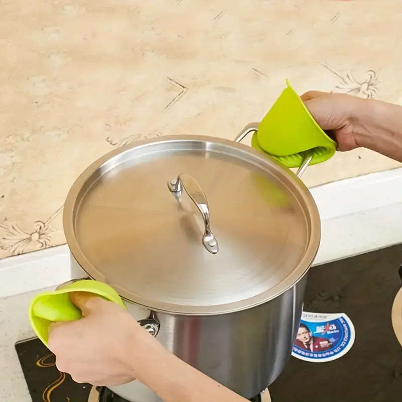 2 Piece Silicone Oven Mitts - Heat Resistant, Non-Slip Pot Holders for Baking & Cooking