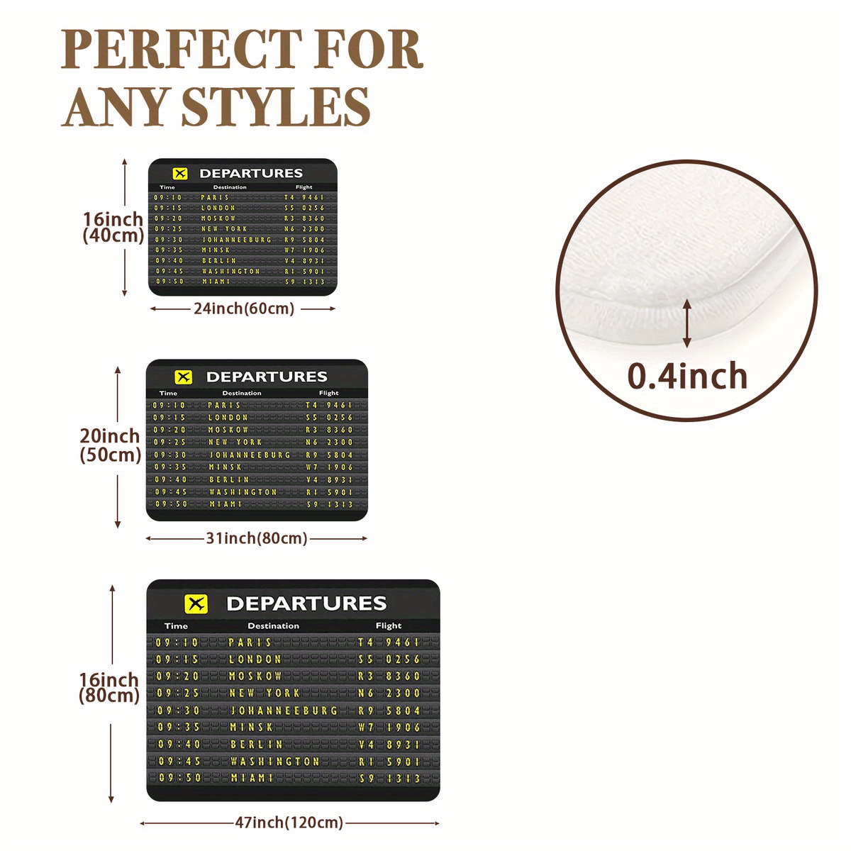 1Pc 19.68x31.49inch 50x80cm Floor Mat