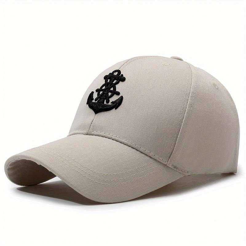 Anchor Baseball Cap Trendy Nautical Design Breathable Polyester Sun Protection Available I