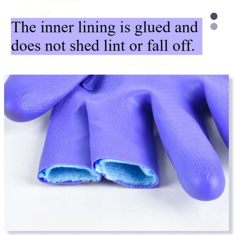 1 Pair Purple Household Cleaning Gloves