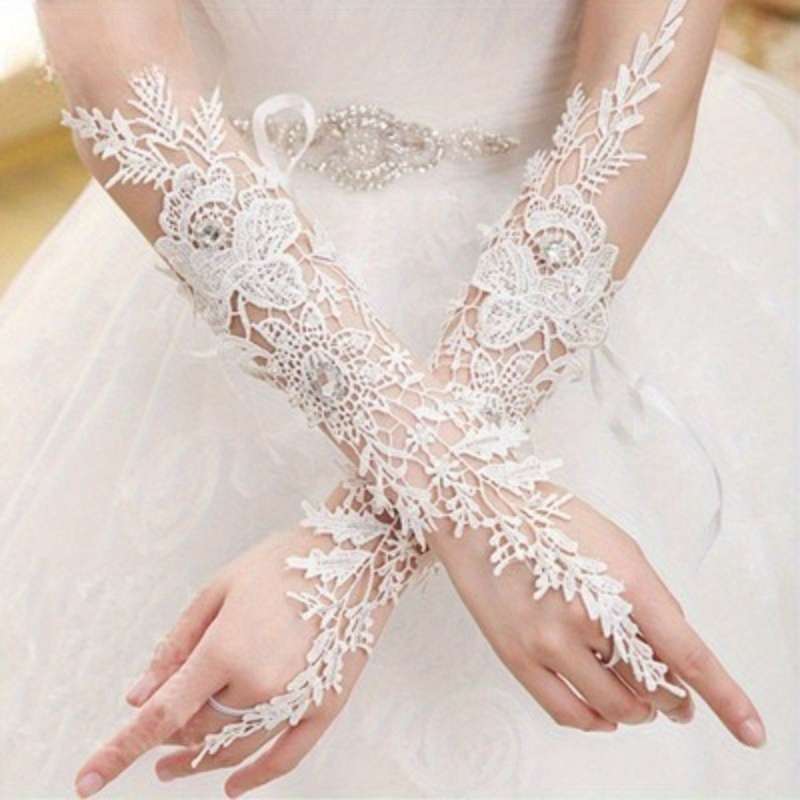 1 Pair Rose Bridal Long Sleeves
