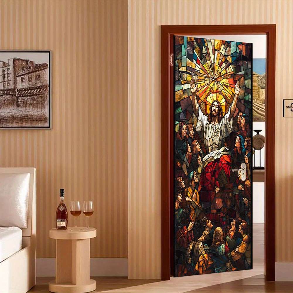 1pc 76.96x199.9cm Jesus Christian Themed Stickers