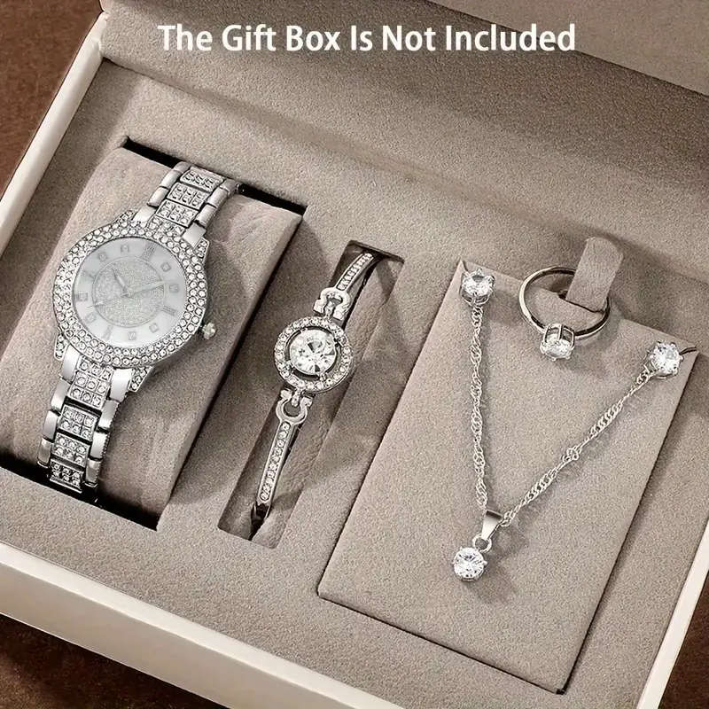 6Piece New Ladies Silver Quartz Watch