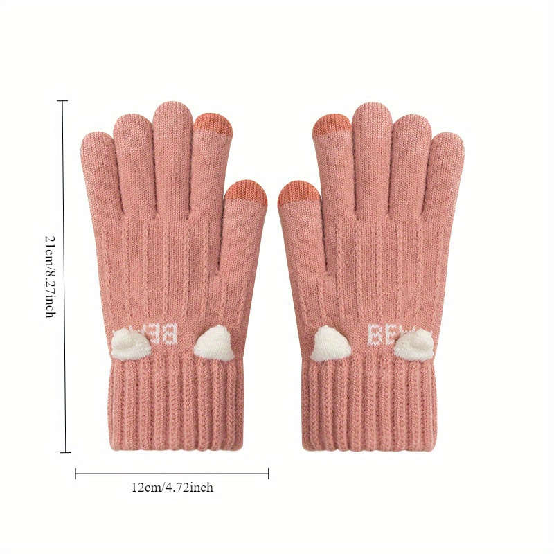 1 Pair Gray Warm Gloves