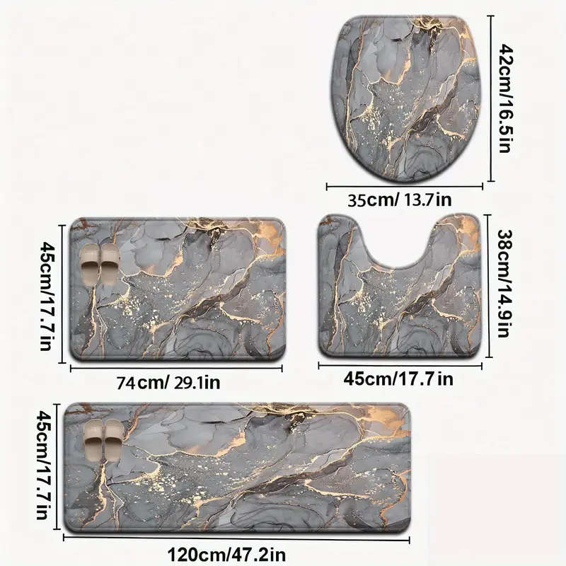 4-Piece Marble Bath Mat