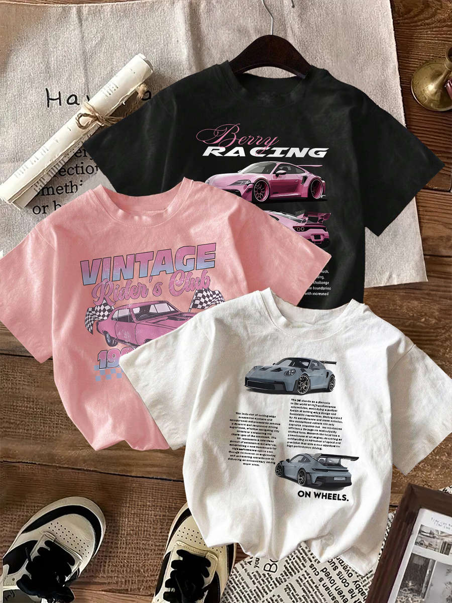 Womens T Shirt Color White Pink Black Sizel