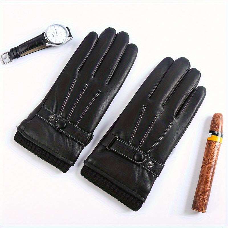 1 Pair Black Warm Gloves