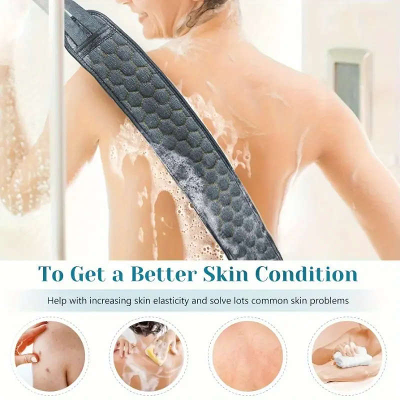 3pcs Exfoliating Bath Set Loofah Sponge Bath Glove and Scrub Towel  Full Body Scrubber