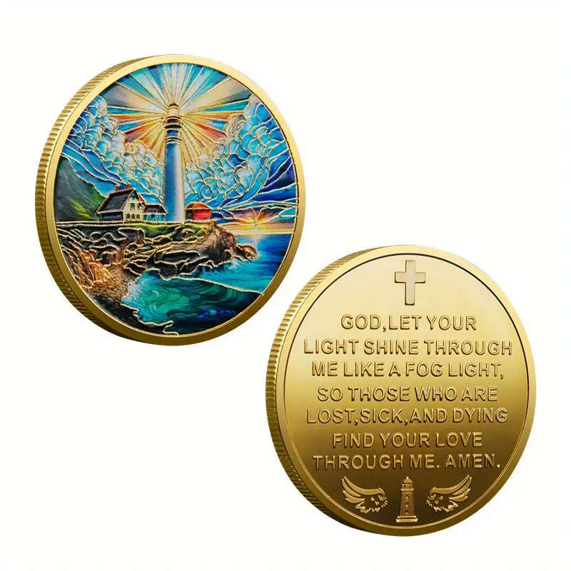 Lighthouse & Ocean Scene Commemorative Coin 40MM Wide