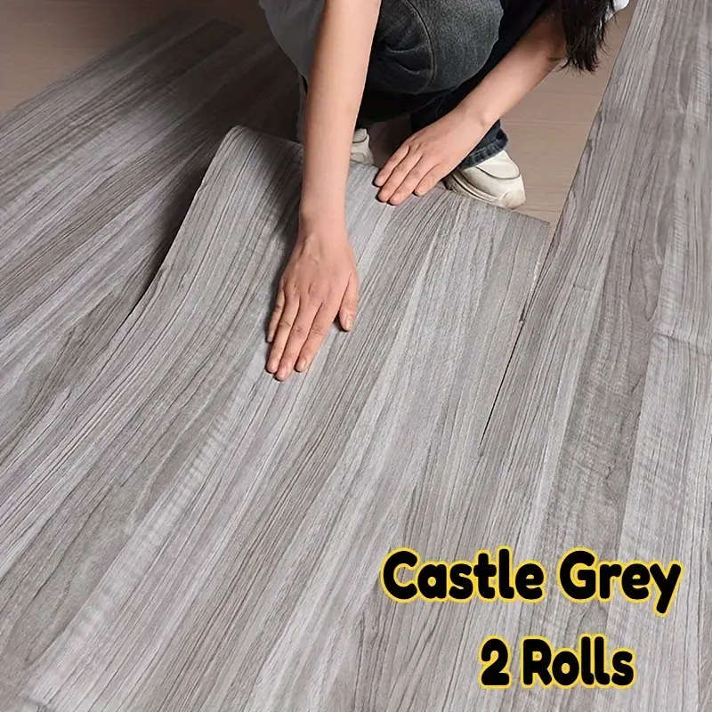 2 Rolls Of Luxury Vintage Wood Grain Flooring